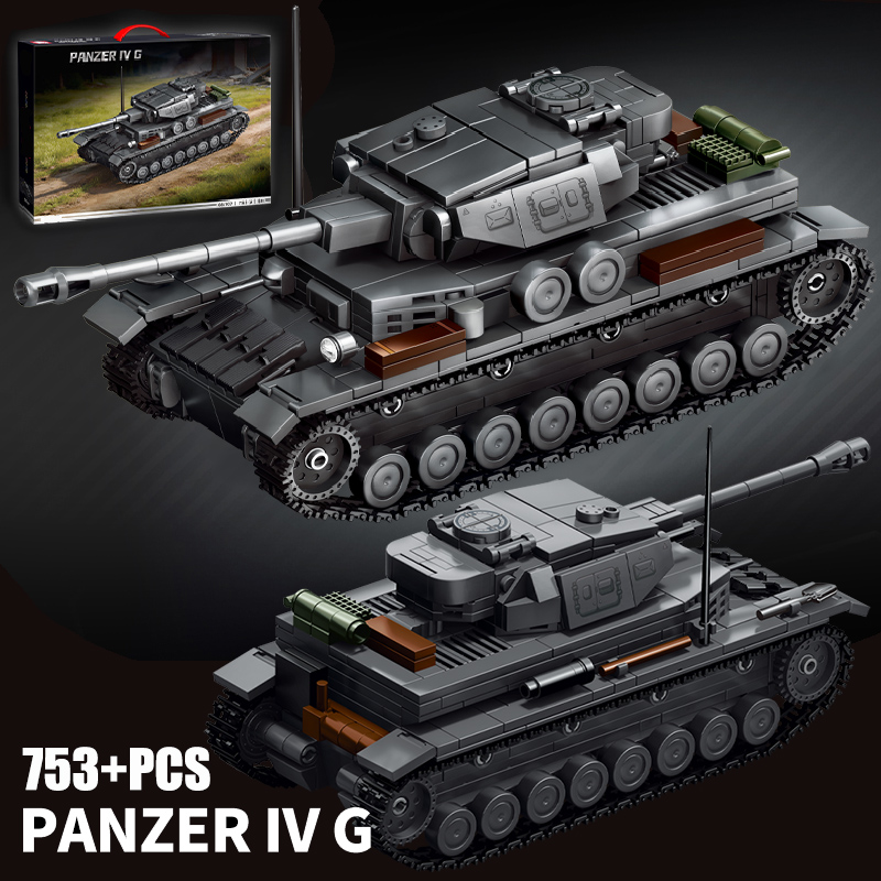 Lego Compatible Military Tank - مجموعة مكعبات بناء نموذج دبابة بانزر