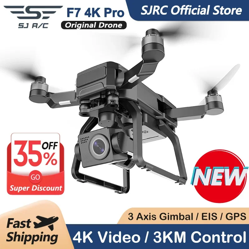 SJRC F7 4K PRO كاميرا بدون طيا - مراجعة Fpv Brushless Rc Drone 4K وسعره