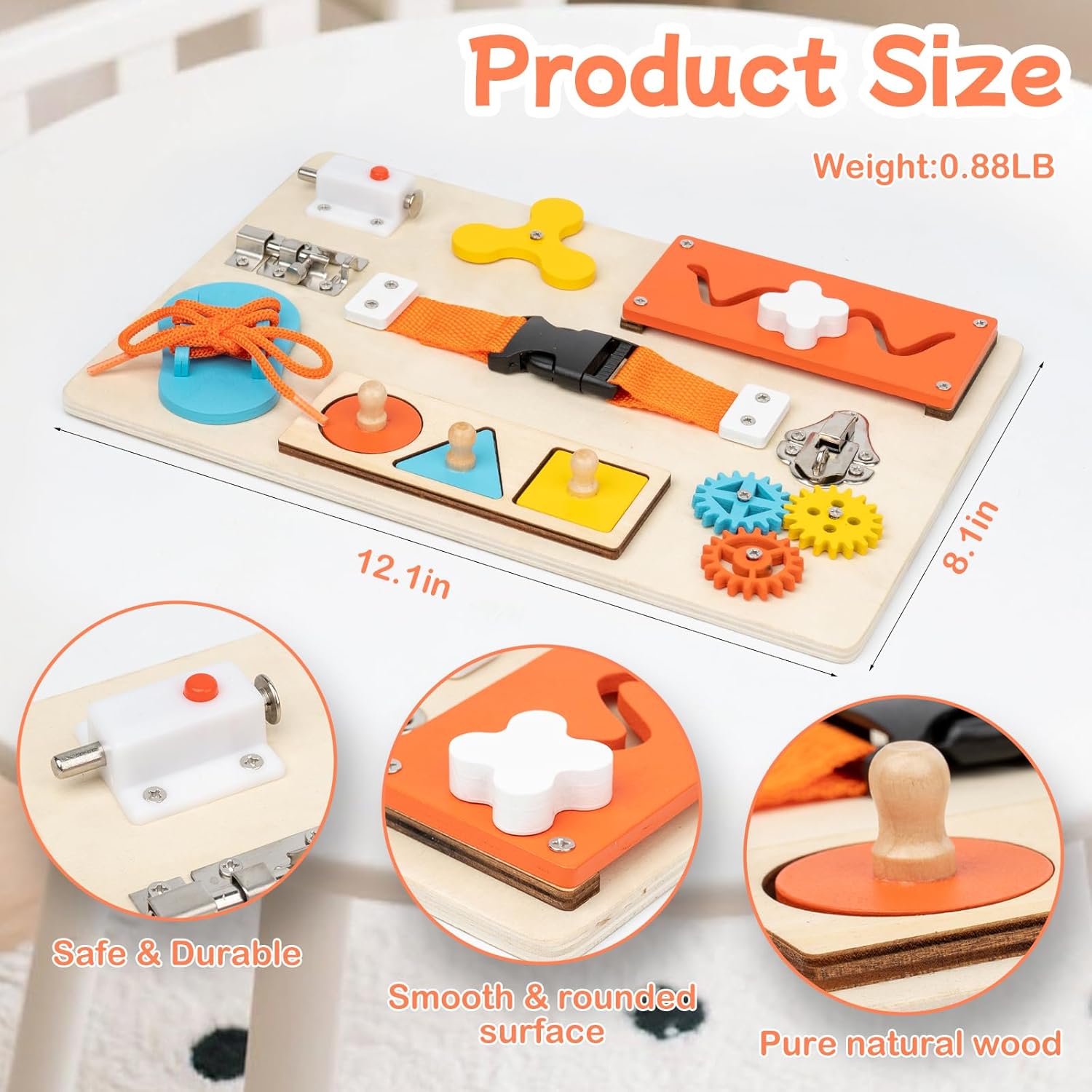 لوحة مونتيسوري المزدحمة للأطفا - مراجعة Montessori Wooden Busy Board Toddler وسعره